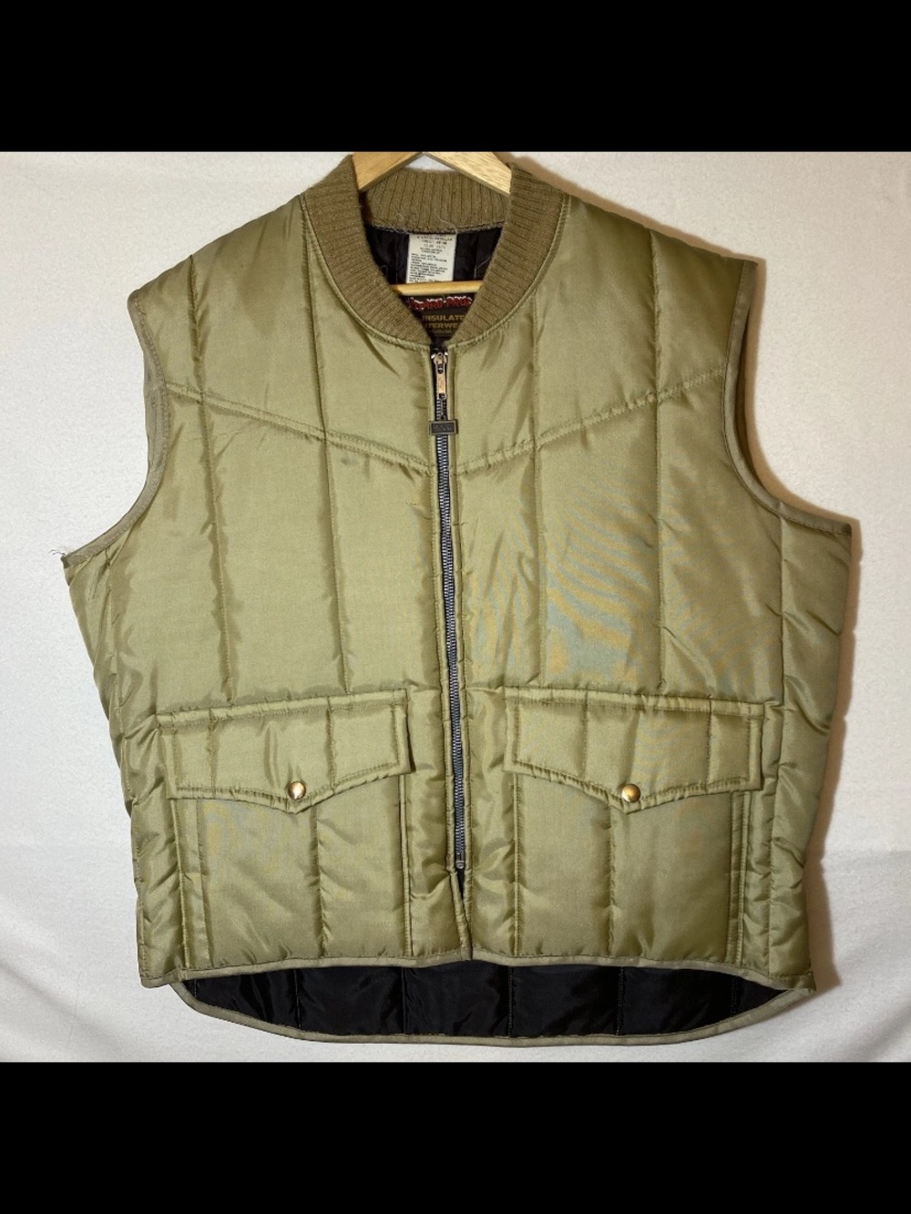Vintage Walls Blizzard Pruf Quilted Tan Men's Vest XL Made In USA